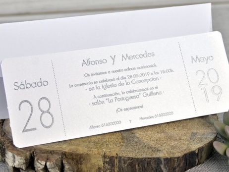 Invitación de boda - ROMANTICA AZUL  (39327 C)