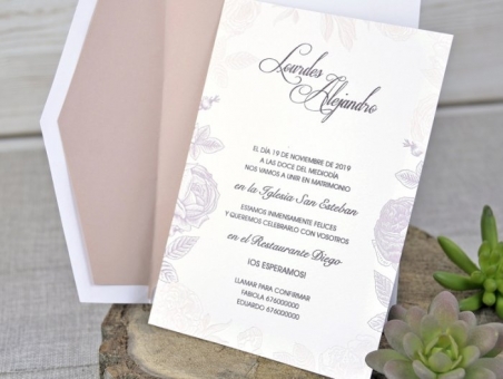 Invitación de boda elegante sencilla CORTE LASER 393281 