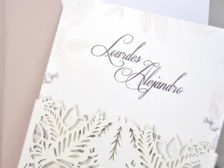 Invitación de boda elegante sencilla CORTE LASER 393281 