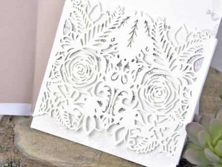Invitación de boda elegante sencilla CORTE LASER 393281 