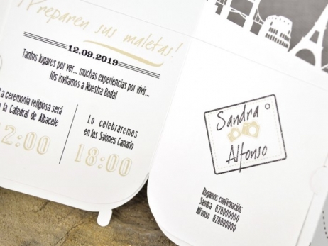 Invitación de boda - CORTE LASER CUIDADES   (39334 F)