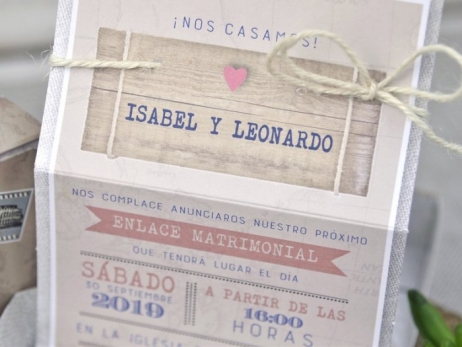 Invitación de boda - MALETA VIAJE VINTAGE   (39339 C)