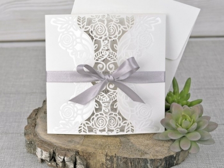 Invitación de boda - ELEGANTE CORTE LASER   (C34039H)