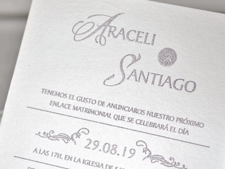 Invitación de boda elegante sencilla original CORTE LASER 39340