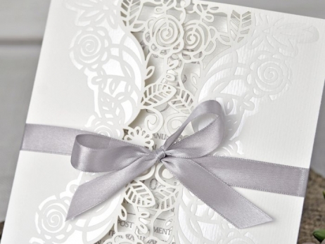 Invitación de boda - ELEGANTE CORTE LASER   (C34039H)