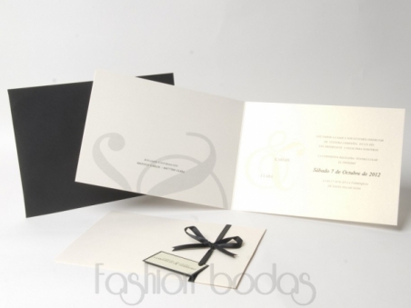 Invitación de boda clasica perlada ELEGANT NACARADO