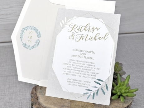 Invitación de boda - CLÁSICA sin forro en sobre   (C39344D)