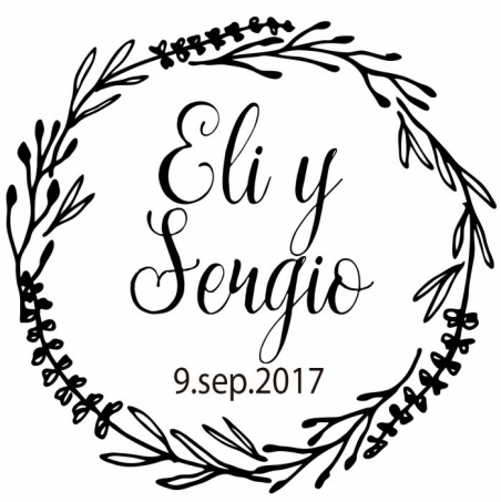 Sello Personalizado boda + Tinta GRATIS ref.selloR50 - FB24