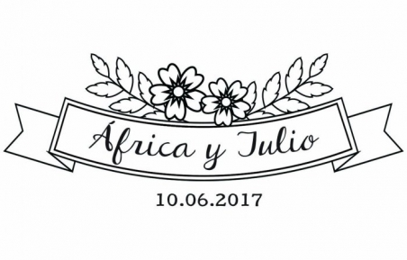 Sello Personalizado boda + Tinta GRATIS ref.sello66 (cartel floral) - FB24