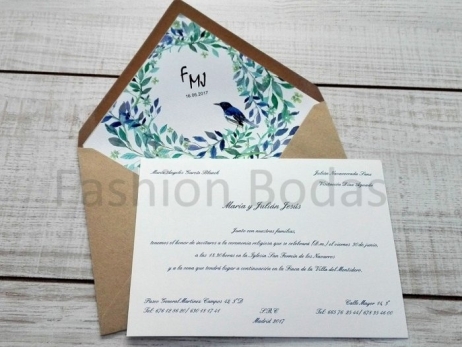 Invitación de boda - PAJARITOS