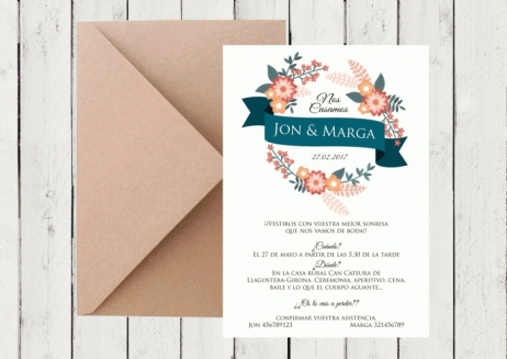 Invitación de boda - CORONA FLORAL 3