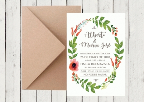 Invitación de boda - CORONA FLORAL 5