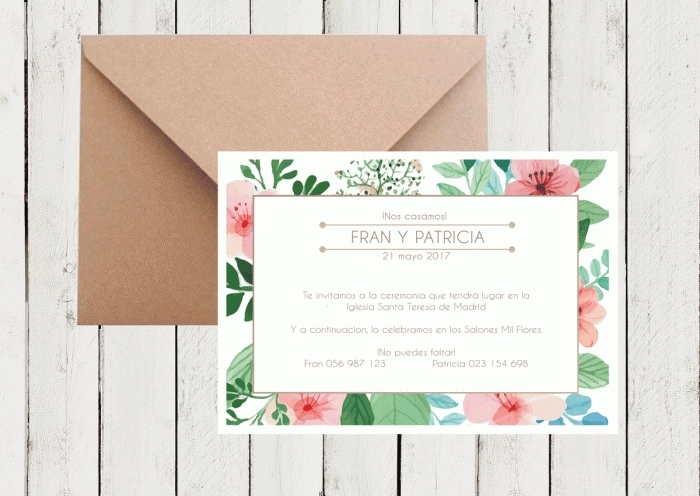 Invitación de boda - FLORAL SPRING