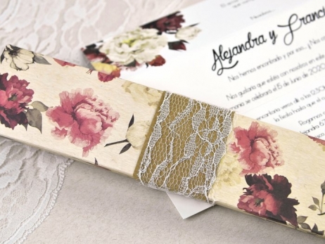 Invitación de boda - CAJA FLORES VINTAGE   (39601 F)