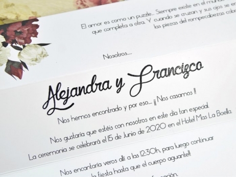 Invitación de boda - CAJA FLORES VINTAGE   (39601 F)