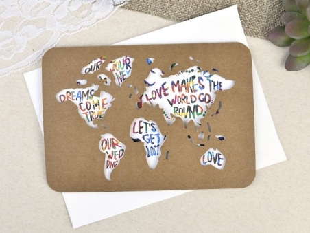 Invitación de boda PASAPORTE viaje MAPA MUNDI 39602