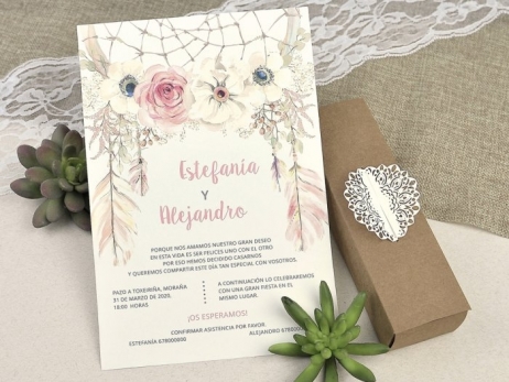 Invitación de boda - EN CAJA KRAFT   (39608 C)