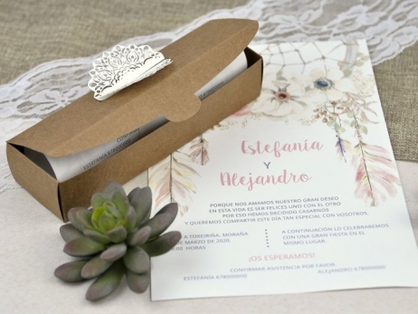 Invitación de boda - EN CAJA KRAFT   (39608 C)