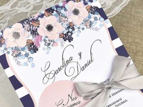 Invitación de boda - ROMÁNTICA FLORAL   (39609 C)