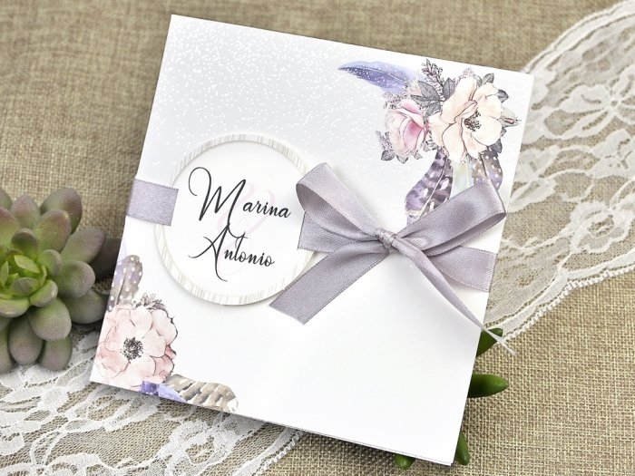 Invitación de boda - FLORES ACUARELA  (39613 D)