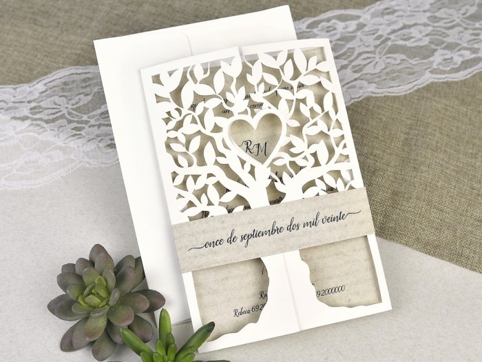 Invitación de boda - ÁRBOL DE LA VIDA CORTE LÁSER (C61639I) Invitación de boda - ÁRBOL DE LA VIDA CORTE LÁSER (C61639I)