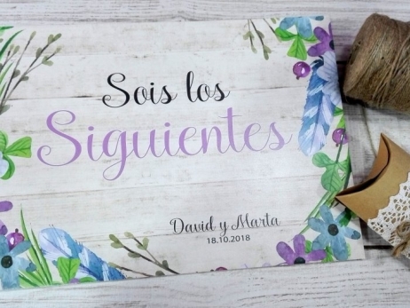 Cartel para boda - SOIS LOS SIGUIENTES