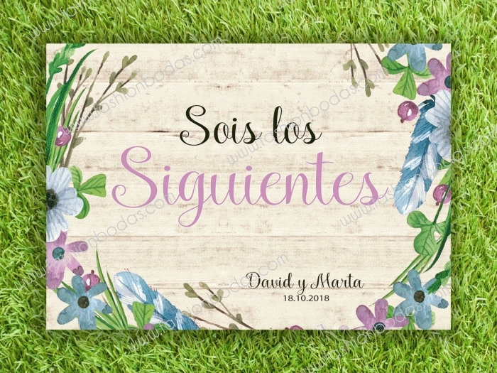 Cartel para boda - SOIS LOS SIGUIENTES