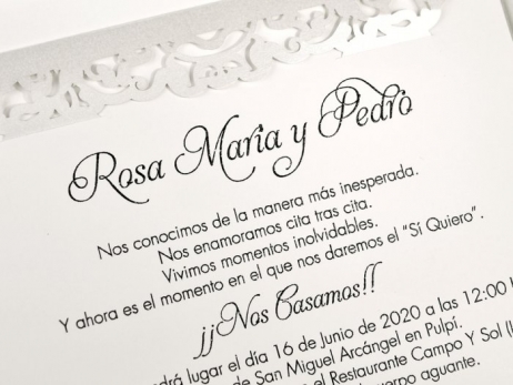 Invitación de boda - RAMAS CORTE LASER    (39617 H)