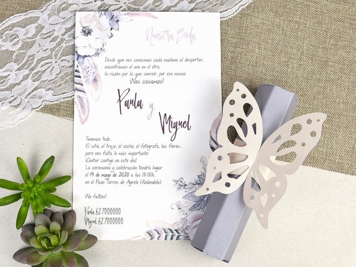 Invitación de boda - MARIPOSA Y FLORES (C39619C) Invitación de boda - MARIPOSA Y FLORES (C39619C)
