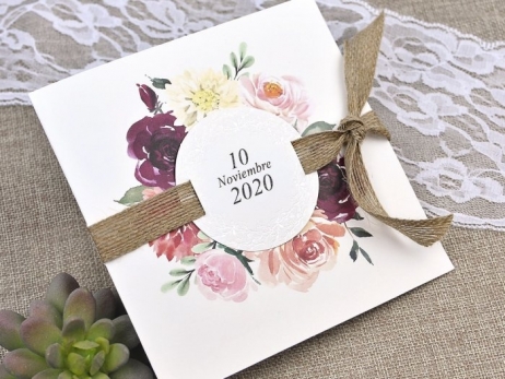 Invitación de boda - CAMPESTRE CON FLORES    ( 39622 F)