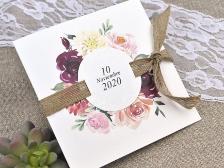 Invitación de boda - CAMPESTRE CON FLORES    (C39622F)