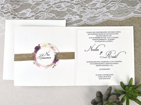 Invitación de boda - CAMPESTRE CON FLORES    ( 39622 F)