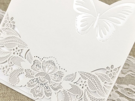 Invitación de boda - CORTE LASER MARIPOSA   (C39624D)