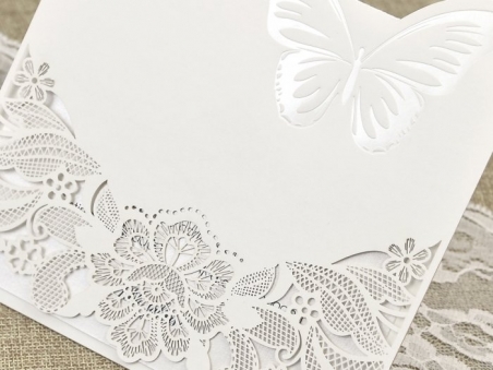 Invitación de boda CORTE LASER MARIPOSA 39624
