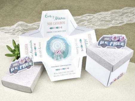Invitación de boda CAJA FURGONETA 39628