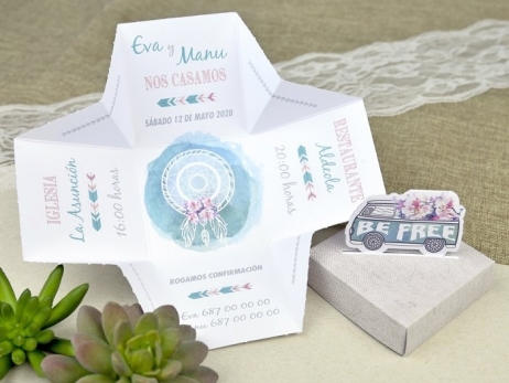 Invitación de boda - CAJA FURGONETA   (39628 D)