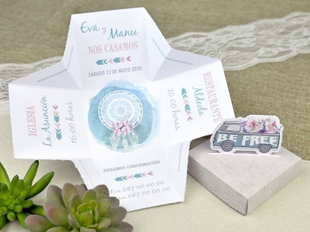 Invitación de boda CAJA FURGONETA 39628