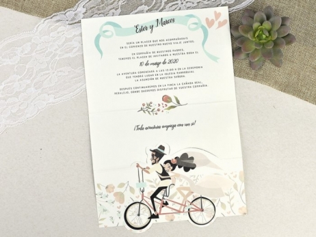 Invitación de boda - NOVIOS BICICLETA   (39629 C)