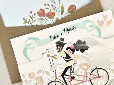 Invitación de boda NOVIOS BICICLETA 39629