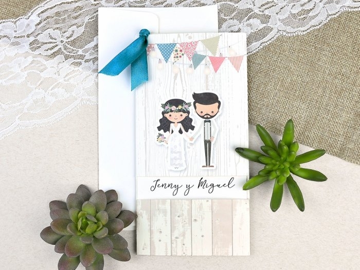 Invitación de boda - BANDERINES   (39631 C)