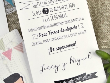 Invitación de boda - BANDERINES   (39631 C)