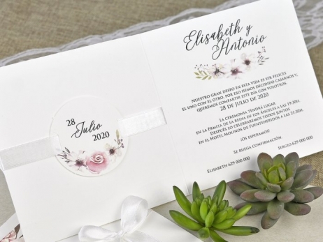 Invitación de boda - RUSTICA FLORAL   (39632 D)