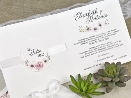 Invitación de boda RUSTICA FLORAL 39632