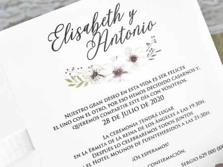 Invitación de boda RUSTICA FLORAL 39632