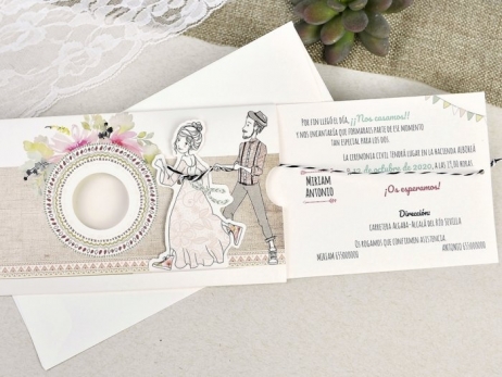 Invitación de boda - NOVIOS VINTAGE   (C39634C)