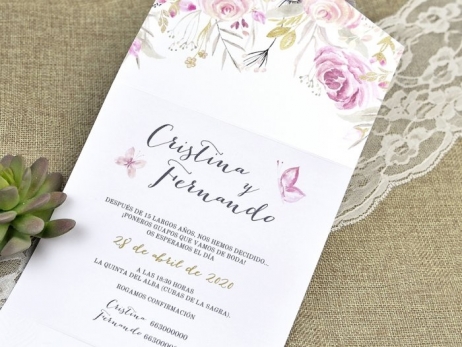 Invitación de boda - ELEGANTE FLORAL  (C63639D)