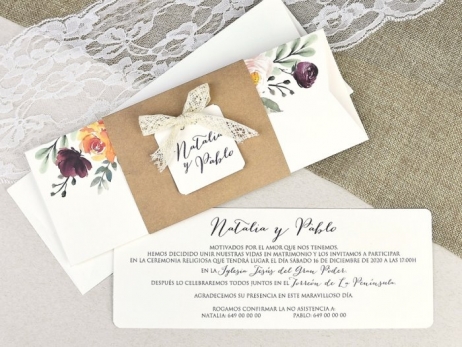 Invitación de boda - KRAFT FLORAL   (39637 C)