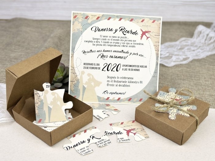 Invitación de boda - PUZZLE VIAJERO (C39639C) Invitación de boda - PUZZLE VIAJERO (C39639C)