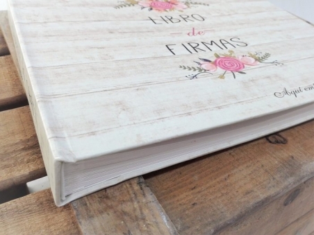 Libro de firmas - FLORAL CARD MADERA