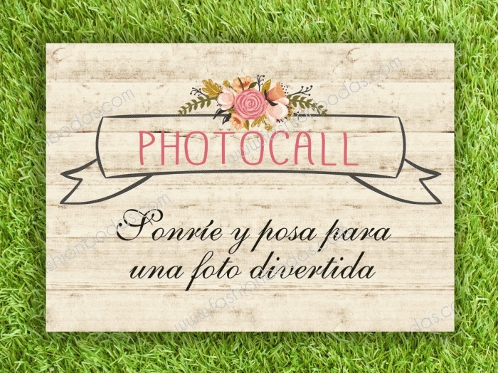 Cartel para boda - PARA PHOTOCALL (coleccion Floral Card)